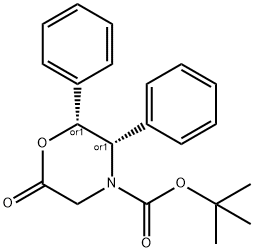 TERT-BUTYL (2R,3S)-(-)-6-OXO-2,3-DIPHENYL-4-MORPHOLINECARBOXYLATE Struktur