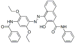 4-[[4-(benzoylamino)-2,5-diethoxyphenyl]azo]-3-hydroxy-N-phenylnaphthalene-2-carboxamide Struktur