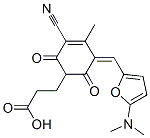 3-Cyclohexene-1-propanoic  acid,  3-cyano-5-[[5-(dimethylamino)-2-furanyl]methylene]-4-methyl-2,6-dioxo- Struktur