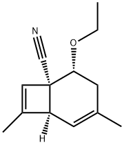 Bicyclo[4.2.0]octa-4,7-diene-1-carbonitrile, 2-ethoxy-4,7-dimethyl-, (1alpha,2ba,6alpha)- (9CI) Struktur