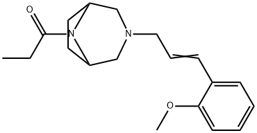 3-[3-(o-Methoxyphenyl)allyl]-8-propionyl-3,8-diazabicyclo[3.2.1]octane Struktur