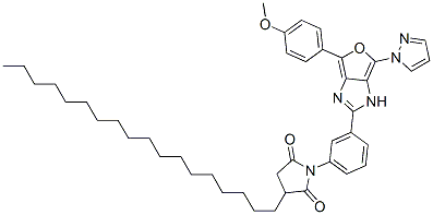 2,5-Pyrrolidinedione,  1-[3-[4-(4-methoxyphenyl)-6-(1H-pyrazol-1-yl)-1H-furo[3,4-d]imidazol-2-yl]phenyl]-3-octadecyl- Struktur