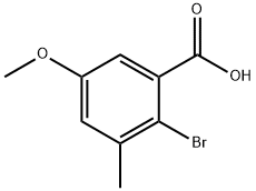 2-BROMO-5-METHOXY-3-METHYLBENZOIC ACID Struktur