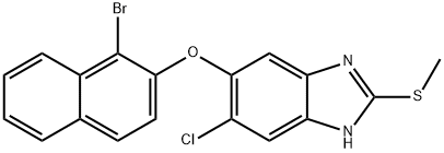 5-((1-Bromo-2-naphthalenyl)oxy)-6-chloro-2-(methylthio)-1H-benzimidazo le Struktur