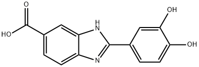 2-(3,4-Dihydroxy-phenyl)-1H-benzimidazole-5-carboxylic acid Struktur