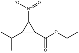 Cyclopropanecarboxylic acid, 2-(1-methylethyl)-3-nitro-, ethyl ester (9CI) Struktur