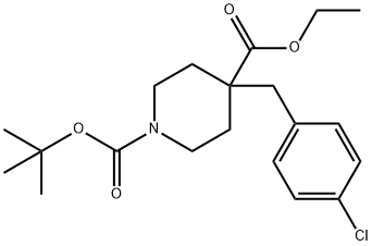 Ethyl N-Boc-4-(4-chlorobenzyl)piperidine-4-carboxylate Struktur