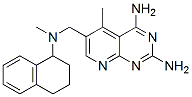 5-methyl-4-[(methyl-tetralin-1-yl-amino)methyl]-2,8,10-triazabicyclo[4 .4.0]deca-1,3,5,7,9-pentaene-7,9-diamine Struktur