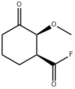 Cyclohexanecarbonyl fluoride, 2-methoxy-3-oxo-, (1S-cis)- (9CI) Struktur