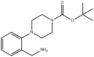 TERT-BUTYL 4-[2-(AMINOMETHYL)PHENYL]PIPERAZINE-1-CARBOXYLATE Struktur