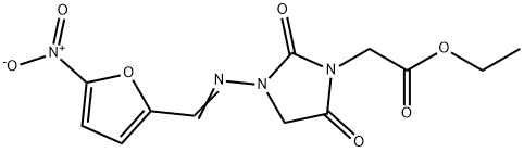 3-[(5-Nitrofurfurylidene)amino]-2,5-dioxo-1-imidazolidineacetic acid ethyl ester Struktur