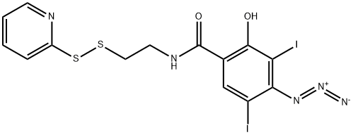 S-[2-(IODO-4-AZIDOSALICYLAMIDO)ETHYLTHIO]-2-THIOPYRIDINE Struktur