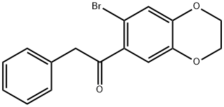 1-(7-BROMO-2,3-DIHYDRO-1,4-BENZODIOXIN-6-YL)-2-PHENYLETHAN-1-ONE Struktur