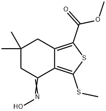 METHYL 4-HYDROXYIMINO-6,6-DIMETHYL-3-(METHYLTHIO)-4,5,6,7-TETRAHYDROBENZO[C]THIOPHENE-1-CARBOXYLATE Struktur