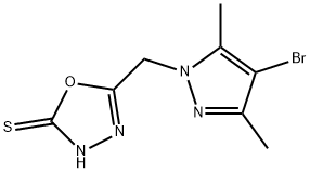 5-[(4-BROMO-3,5-DIMETHYL-1H-PYRAZOL-1-YL)METHYL]-1,3,4-OXADIAZOLE-2-THIOL price.