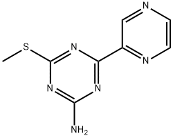 4-(METHYLTHIO)-6-PYRAZIN-2-YL-1,3,5-TRIAZIN-2-AMINE Struktur