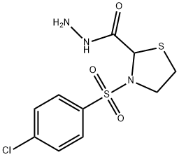 3-[(4-CHLOROPHENYL)SULFONYL]-1,3-THIAZOLANE-2-CARBOHYDRAZIDE Struktur