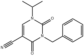 3-BENZYL-1-ISOPROPYL-2,4-DIOXO-1,2,3,4-TETRAHYDROPYRIMIDINE-5-CARBONITRILE Struktur