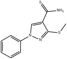 3-(METHYLTHIO)-1-PHENYL-1H-PYRAZOLE-4-CARBOTHIOAMIDE Struktur