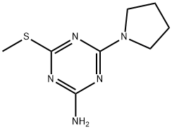 4-(METHYLTHIO)-6-TETRAHYDRO-1H-PYRROL-1-YL-1,3,5-TRIAZIN-2-AMINE Struktur