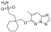 2-[1-[(4-methyl-1,2,7,9-tetrazabicyclo[4.3.0]nona-2,4,6,8-tetraen-3-yl )oxymethyl]cyclohexyl]ethanesulfonamide Struktur