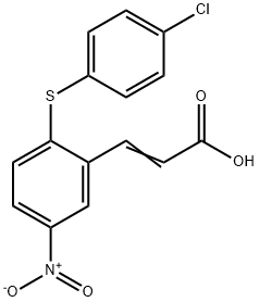 3-[2-[(4-CHLOROPHENYL)THIO]-5-NITROPHENYL]ACRYLIC ACID Struktur