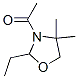 Oxazolidine, 3-acetyl-2-ethyl-4,4-dimethyl- (9CI) Struktur