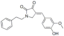 4-(4-Hydroxy-3-methoxybenzylidene)-1-phenethyl-2,3-pyrrolidinedione Struktur