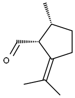 Cyclopentanecarboxaldehyde, 2-methyl-5-(1-methylethylidene)-, (1R-cis)- (9CI) Struktur