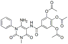 Benzamide,  3,4,5-tris(acetyloxy)-N-(6-amino-1,2,3,4-tetrahydro-3-methyl-2,4-dioxo-1-phenyl-5-pyrimidinyl)- Struktur