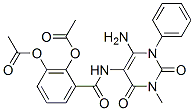 Benzamide,  2,3-bis(acetyloxy)-N-(6-amino-1,2,3,4-tetrahydro-3-methyl-2,4-dioxo-1-phenyl-5-pyrimidinyl)- Struktur