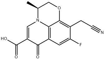 (S)-10-(Cyanomethyl)-9-fluoro-2,3-dihydro-3-methyl-7-oxo-7H-pyrido[1,2,3-de]-1,4-benzoxazine-6-carboxylic acid Struktur