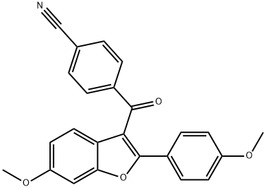 4-[[6-METHOXY-2-(4-METHOXYPHENYL)-3-BENZOFURANYL]CARBONYL]BENZONITRILE Struktur