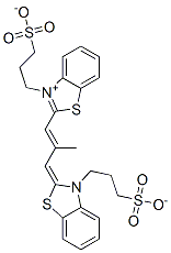 hydrogen-2-[2-methyl-3-[3-(3-sulphonatopropyl)-3H-benzothiazol-2-ylidene]prop-1-enyl]-3-(3-sulphonatopropyl)benzothiazolium Struktur