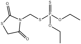 Dithiophosphoric acid S-[(2,4-dioxothiazolidin-5-yl)methyl]O,O-diethyl ester Struktur