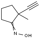 Cyclopentanone, 2-ethynyl-2-methyl-, oxime (9CI) Struktur