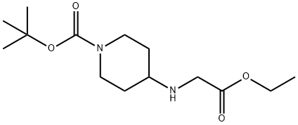 tert-butyl 4-[(2-ethoxy-2-oxoethyl)amino]tetrahydro-1(2H)-pyridinecarboxylate Struktur