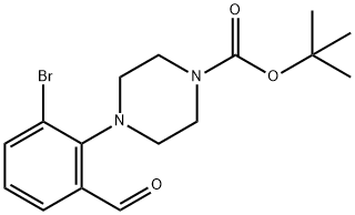 tert-Butyl 4-(2-bromo-6-formylphenyl)-piperazine-1-carboxylate Struktur