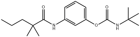 2,2-Dimethyl-N-[3-(N-tert-butylcarbamoyloxy)phenyl]valeramide Struktur