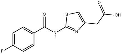 {2-[(4-fluorobenzoyl)amino]-1,3-thiazol-4-yl}acetic acid Struktur