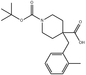 1-BOC-4-[(2-METHYLPHENYL)METHYL]-4-PIPERIDINECARBOXYLIC ACID Struktur