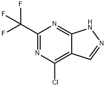 4-CHLORO-6-(TRIFLUOROMETHYL)-1H-PYRAZOLO[3,4-D]PYRIMIDINE Struktur