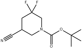 1-Piperidinecarboxylic acid, 5-cyano-3,3-difluoro-, 1,1-dimethylethyl ester Struktur