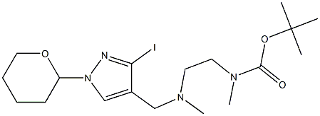 (2-{[3-Iodo-1-(tetrahydropyran-2-yl)-1H-pyrazol-4-ylmethyl]-methylamino}-ethyl)-methyl-carbami Struktur