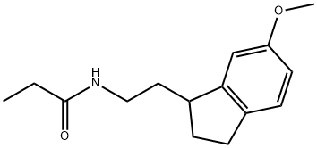 rac-N-[2-(2,3-Dihydro-6-methoxy-1H-inden-1-yl)ethyl]propanamide Struktur