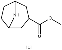 8-Azabicyclo[3.2.1]octane-3-carboxylic acid, methyl ester, hydrochloride (1:1) Struktur