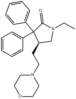 2-Pyrrolidinone, 1-ethyl-4-[2-(4-morpholinyl)ethyl]-3,3-diphenyl-, (S)- Struktur