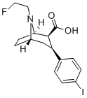 8-AZABICYCLO[3.2.1]OCTANE-2-CARBOXYLIC ACID, 8-(2-FLUOROETHYL)-3-(4-IODOPHENYL)-, (1R, 2S, 3S, 5S) Struktur