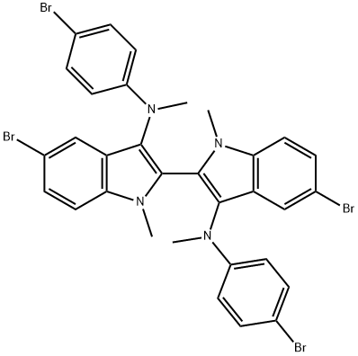 5,5'-DIBROMO-N3,N3'-BIS(4-BROMOPHENYL)-N3,N3',1,1'-TETRAMETHYL-1H,1'H-2,2'-BIINDOLE-3,3'-DIAMINE Struktur