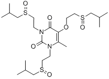 1,3-Bis(isobutylsulfinylethyl)-5-isobutylsulfinylethoxy-6-methyluracil Struktur